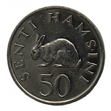ТАНЗАНИЯ 50 сенти 1990 UNC. Кролик