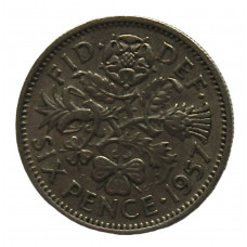 ВЕЛИКОБРИТАНИЯ 6 пенсов 1957 (KM# 903)