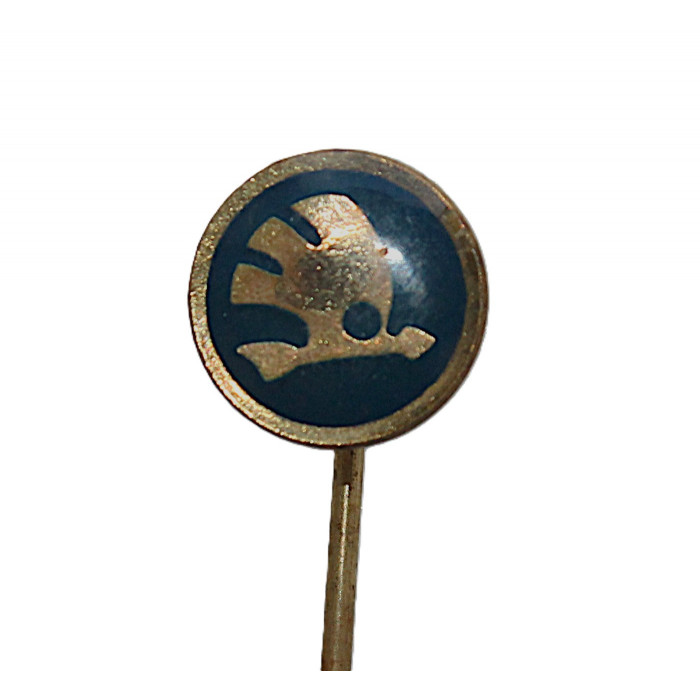 ЧЕХОСЛОВАКИЯ нагрудный знак на игле «SKODA». Логотип «Шкода» (1960-е годы). Лаковая накладка ЧЕХОСЛОВАКИЯ нагрудный знак на игле «SKODA». Логотип «Шкода» (1960-е годы). Лаковая накладка