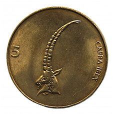 СЛОВЕНИЯ 5 толаров 2000 UNC. Козел альпийский