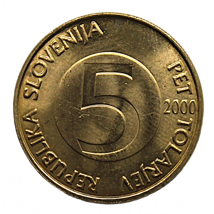 СЛОВЕНИЯ 5 толаров 2000 UNC. Козел альпийский