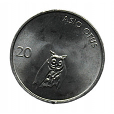 СЛОВЕНИЯ 20 стотинов 1992 UNC. Обыкновенная сипуха