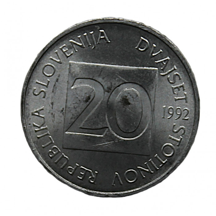 СЛОВЕНИЯ 20 стотинов 1992 UNC. Обыкновенная сипуха