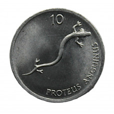 СЛОВЕНИЯ 10 стотинов 1993 UNC. Протей европейский