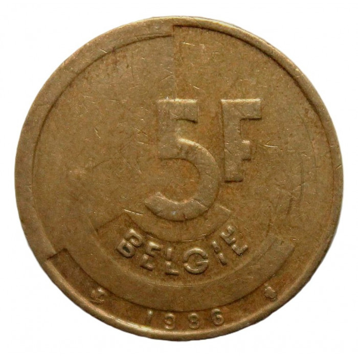 БЕЛЬГИЯ 5 франков 1986 (KM#164 «BELGIE») Бодуэн I