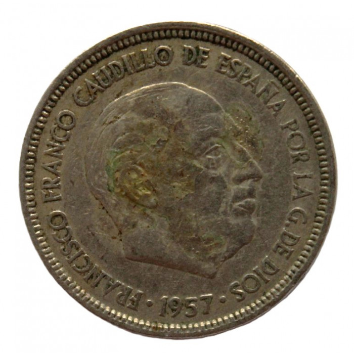 ИСПАНИЯ 5 песет 1962 (KM# 786) Франсиско Франко