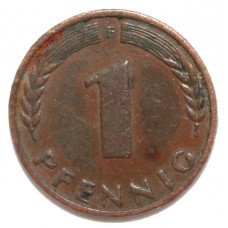 ГЕРМАНИЯ (ФРГ) 1 пфенниг 1950 F
