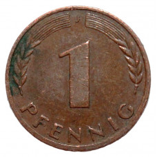 ГЕРМАНИЯ (ФРГ) 1 пфенниг 1950 J (KM# 105)