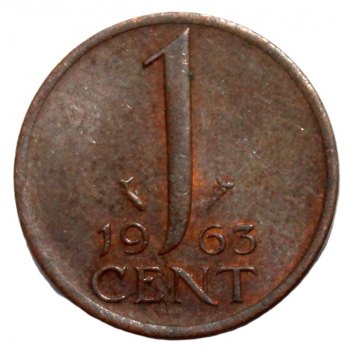 НИДЕРЛАНДЫ 1 цент 1963 ( KM# 180) Юлиана