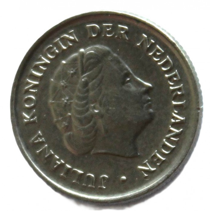 НИДЕРЛАНДЫ 10 центов 1975 (KM# 182) Юлиана