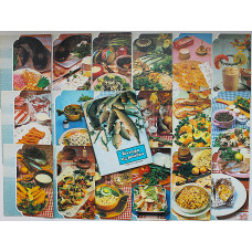 СССР комплект из 22 открыток «БЛЮДА ИЗ РЫБЫ». Советы хозяйкам. Рецепты (Планета, 1990) Полный. Оригинальный