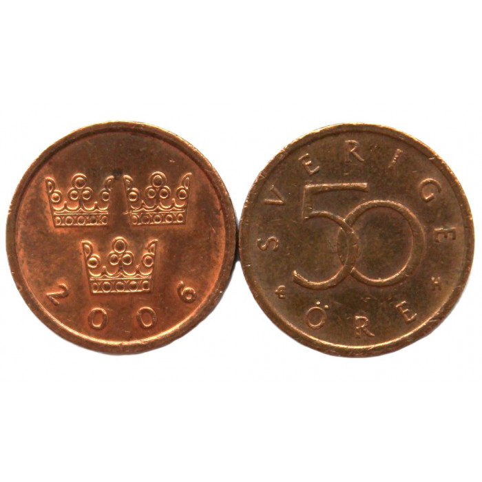 ШВЕЦИЯ 50 эре 2006 (KM# 878) Карл XVI Густав