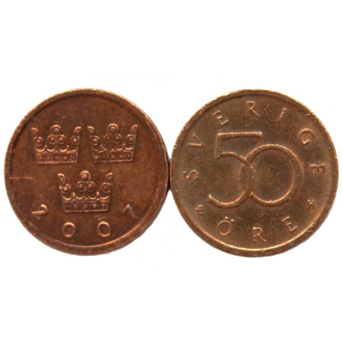 ШВЕЦИЯ 50 эре 2007 (KM# 878) Карл XVI Густав