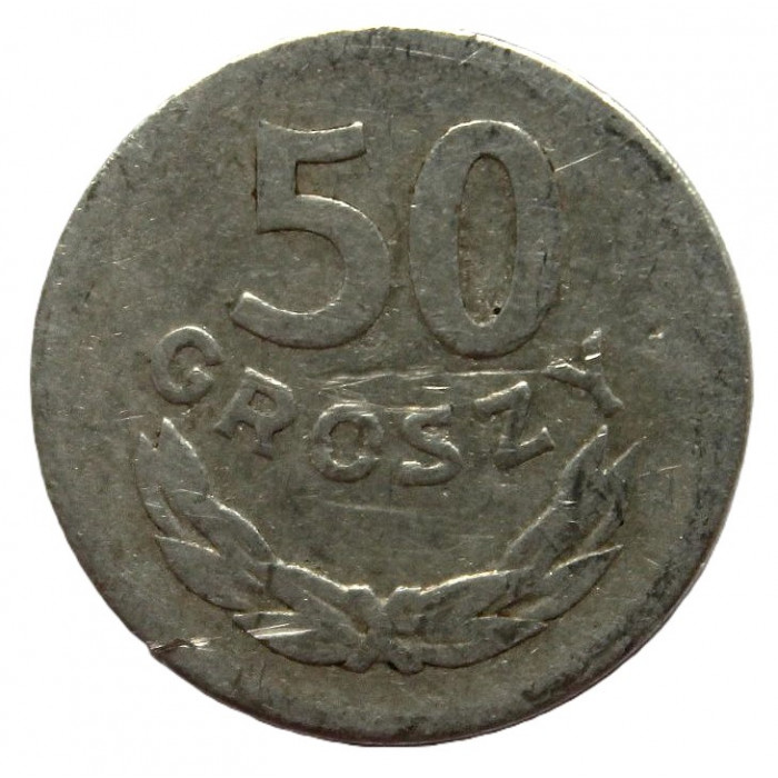 ПОЛЬША 50 грошей 1949 (Y# 44a) Один год чеканки