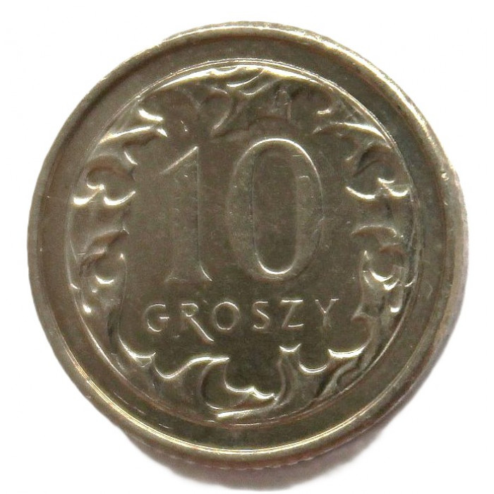 ПОЛЬША 10 грошей 2012 (Y# 279) UNC