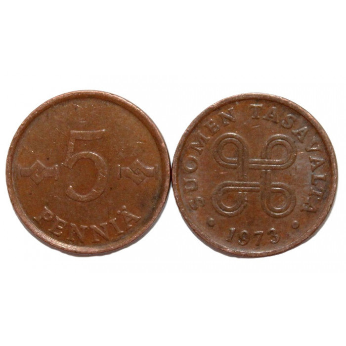 ФИНЛЯНДИЯ 5 пенни 1973 (KM# 45)