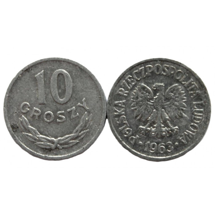 ПОЛЬША 10 грошей 1963