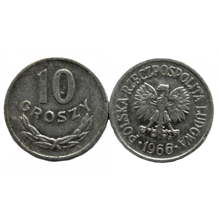ПОЛЬША 10 грошей 1966