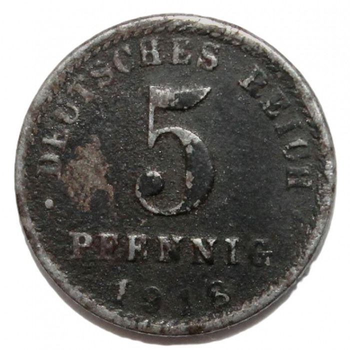 ГЕРМАНИЯ 5 пфеннигов 1918 А (KM# 19)