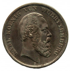 ВЮРТЕМБЕРГ 5 марок 1875 Карл. Отличная