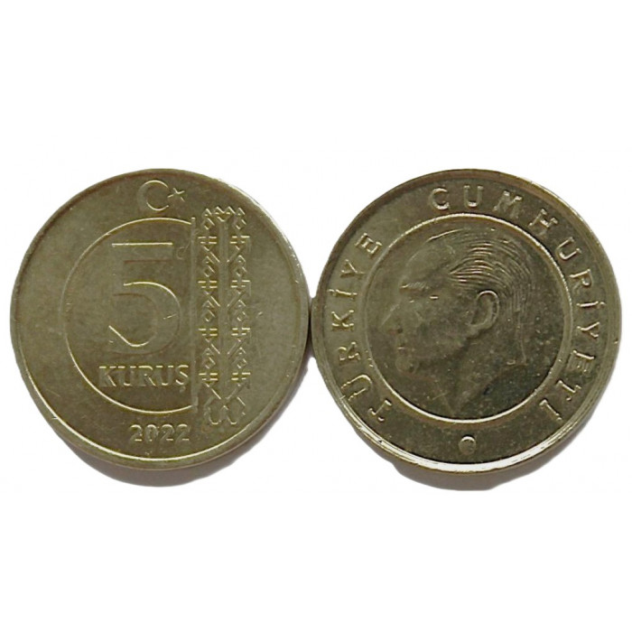 ТУРЦИЯ 5 куруш 2022 UNC