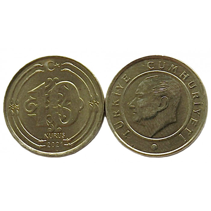 ТУРЦИЯ 10 куруш 2021 UNC