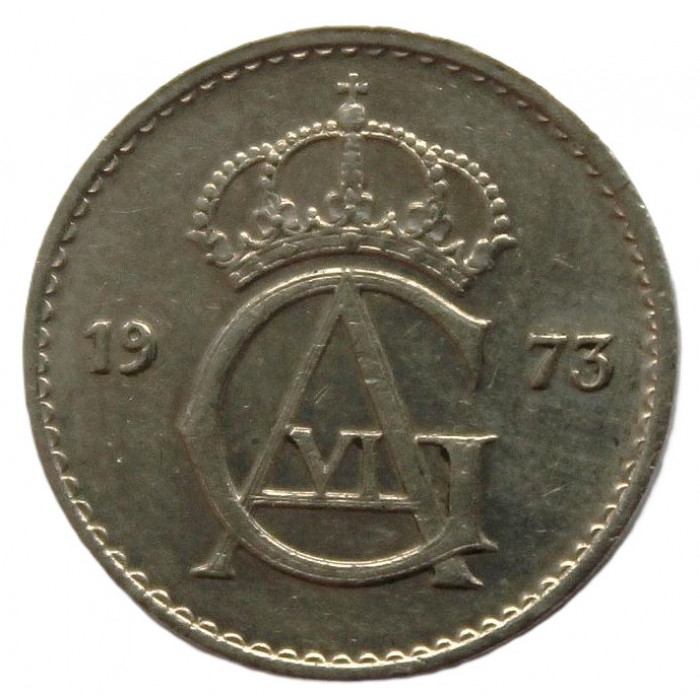 ШВЕЦИЯ 25 эре 1973 (KM# 836) Густав VI Адольф