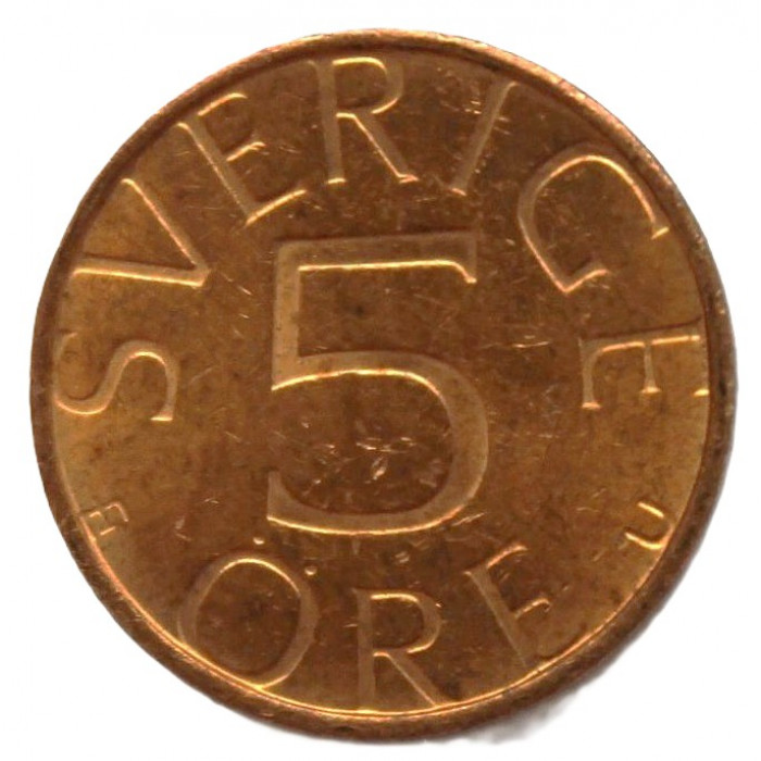 ШВЕЦИЯ 5 эре 1983 (KM# 849a) Карл XVI Густав