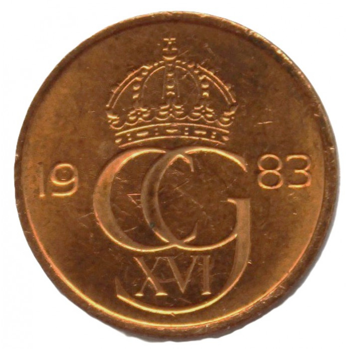 ШВЕЦИЯ 5 эре 1983 (KM# 849a) Карл XVI Густав