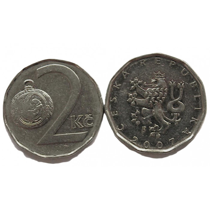 ЧЕХИЯ 2 кроны 2007. Великоморавский гомбик с изображением птицы