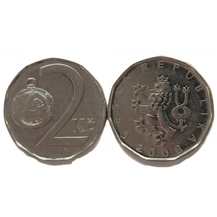ЧЕХИЯ 2 кроны 2008. Великоморавский гомбик с изображением птицы