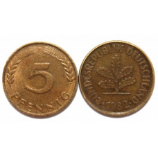 ГЕРМАНИЯ (ФРГ) 5 пфеннигов 1982 F