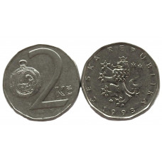 ЧЕХИЯ 2 кроны 1993. Великоморавский гомбик с изображением птицы