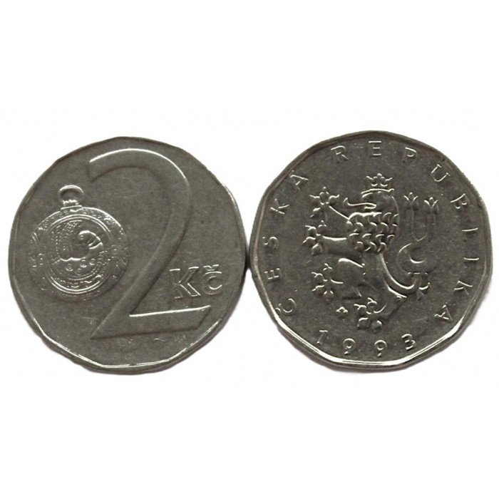 ЧЕХИЯ 2 кроны 1993. Великоморавский гомбик с изображением птицы