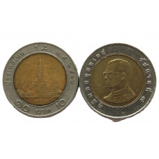 ТАИЛАНД 10 бат 1989 (Y# 227) Рама IX. Буддийский храм «Ват Арун» в Бангкоке