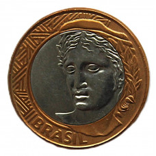 БРАЗИЛИЯ 1 реал 2003 (KM# 652a) UNC. «LIBERTY»