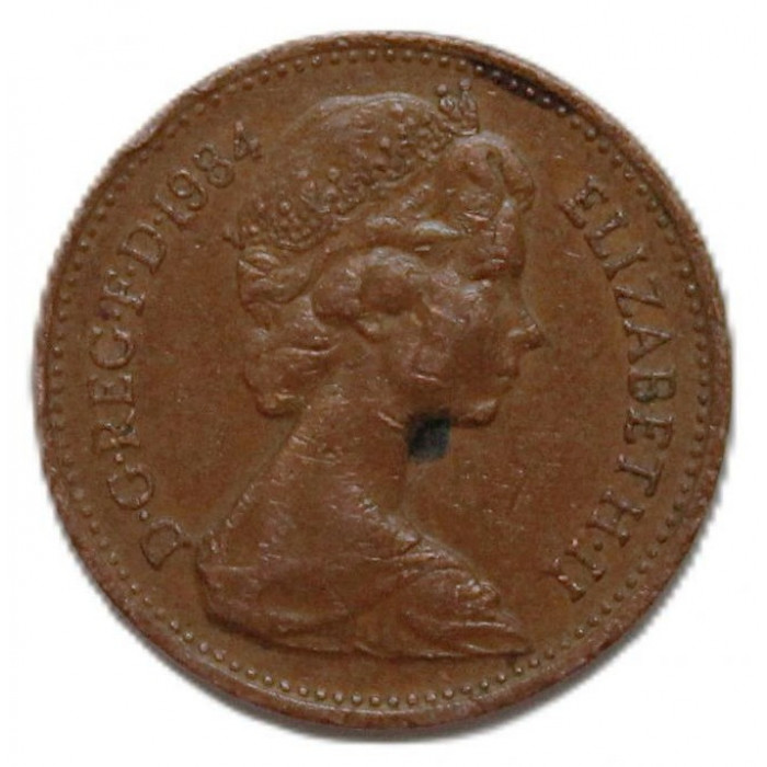 ВЕЛИКОБРИТАНИЯ 1 пенни 1984 (KM# 927) Молодая Елизавета II