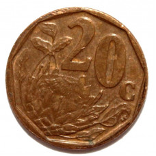 ЮАР 20 центов 2004 (KM# 328 «Afrika Borwa») Королевская протея