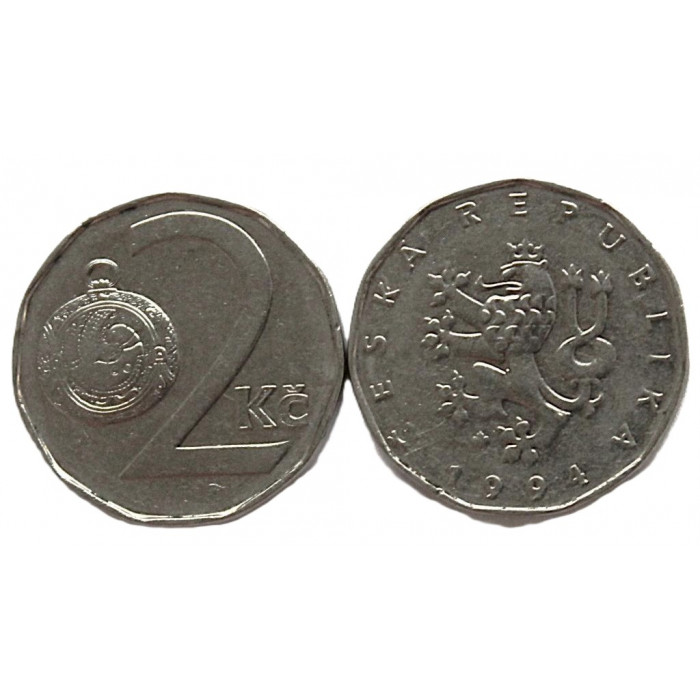 ЧЕХИЯ 2 кроны 1994. Великоморавский гомбик с изображением птицы