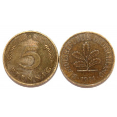 ГЕРМАНИЯ (ФРГ) 5 пфеннигов 1981 G