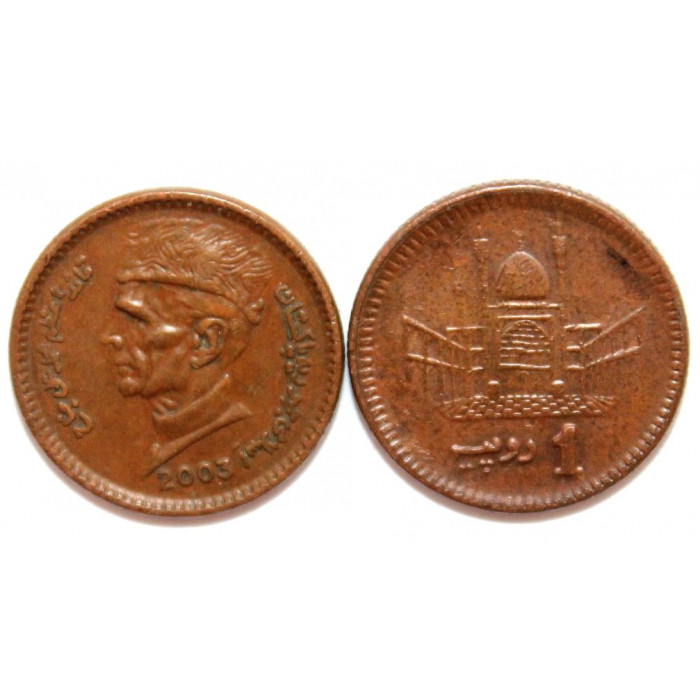 ПАКИСТАН 1 рупия 2003 (KM# 62) Мухаммад Али Джинна и Храм Лал Шахбаз Каландар ПАКИСТАН 1 рупия 2003 (KM# 62) Мухаммад Али Джинна и Храм Лал Шахбаз Каландар