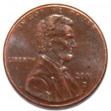 США 1 цент 2001 (D) Авраам Линкольн