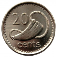 ФИДЖИ 20 центов 2009 (KM# 121) UNC. Церемониальный амулет