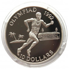 СОЛОМОНОВЫ ОСТРОВА 10 долларов 1991. «XXV летние Олимпийские игры в Барселоне». Легкая атлетиуа