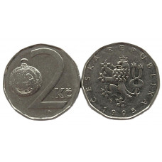 ЧЕХИЯ 2 кроны 1995. Великоморавский гомбик с изображением птицы