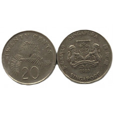 СИНГАПУР 20 центов 1989 (KM# 52) Каллиандра суринаменская