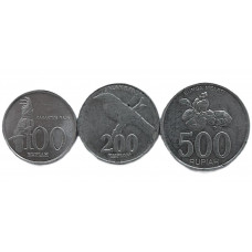 ИНДОНЕЗИЯ набор 2003-2004 (100, 200, 500 рупий)