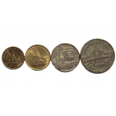 ТАИЛАНД набор из 4 монет 1987-2008 (25 и 50 сатангов, 1 и 5 бат) Рама IX