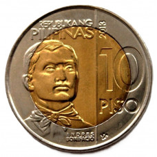 ФИЛИППИНЫ 10 песо 2013 UNC. «150 лет со дня рождения Адреса Бонифасио»