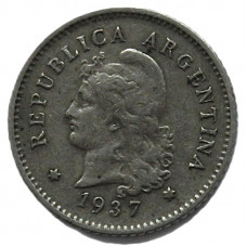 АРГЕНТИНА 10 сентаво 1937 (KM# 35)